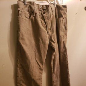 Mens Levis 514 Slim Straight TAN Cordory Jeans Size 36 x 29